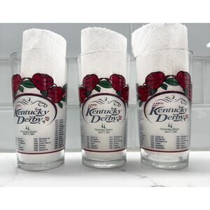 LOT OF 3:  2001 Official KY Derby Mint Julep Glasses PLUS Clubhouse Wristband